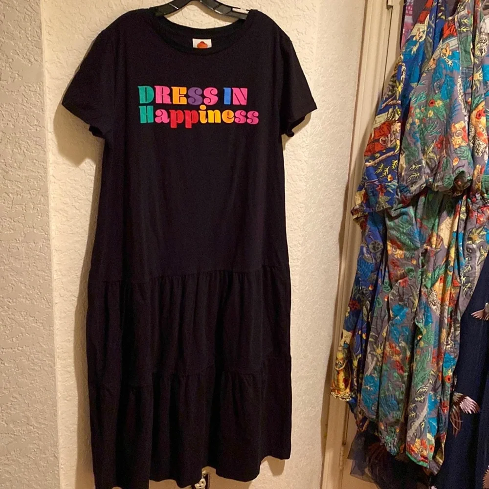 Farm Rio Dress In Happiness T-Shirt Dress - Picture 3 of 5
